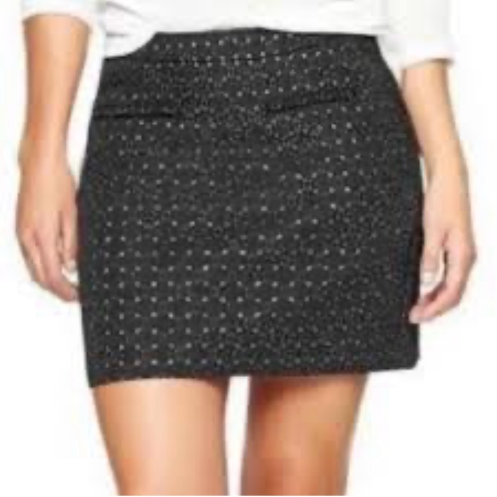 GAP Factory Black & Silver Metallic Mini Skirt